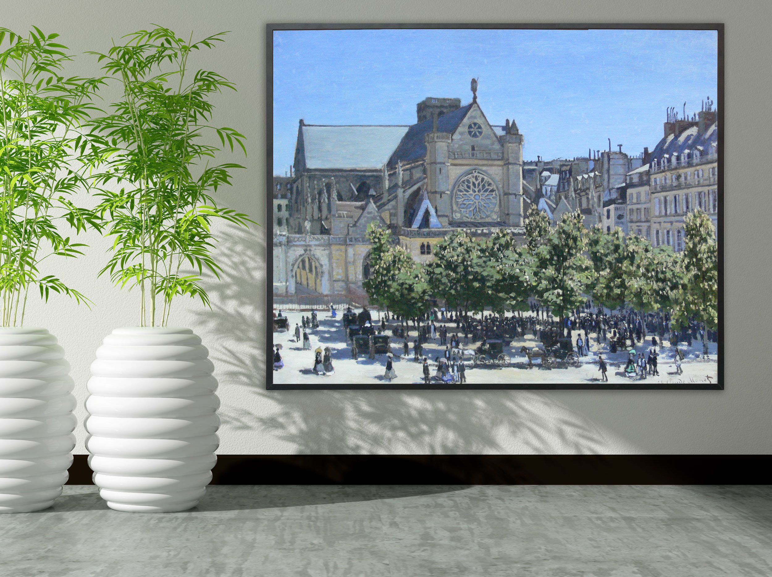 Claude Monet - Saint-Germain-l'Auxerrois Paris, 1867, Bilderrahmen schwarz